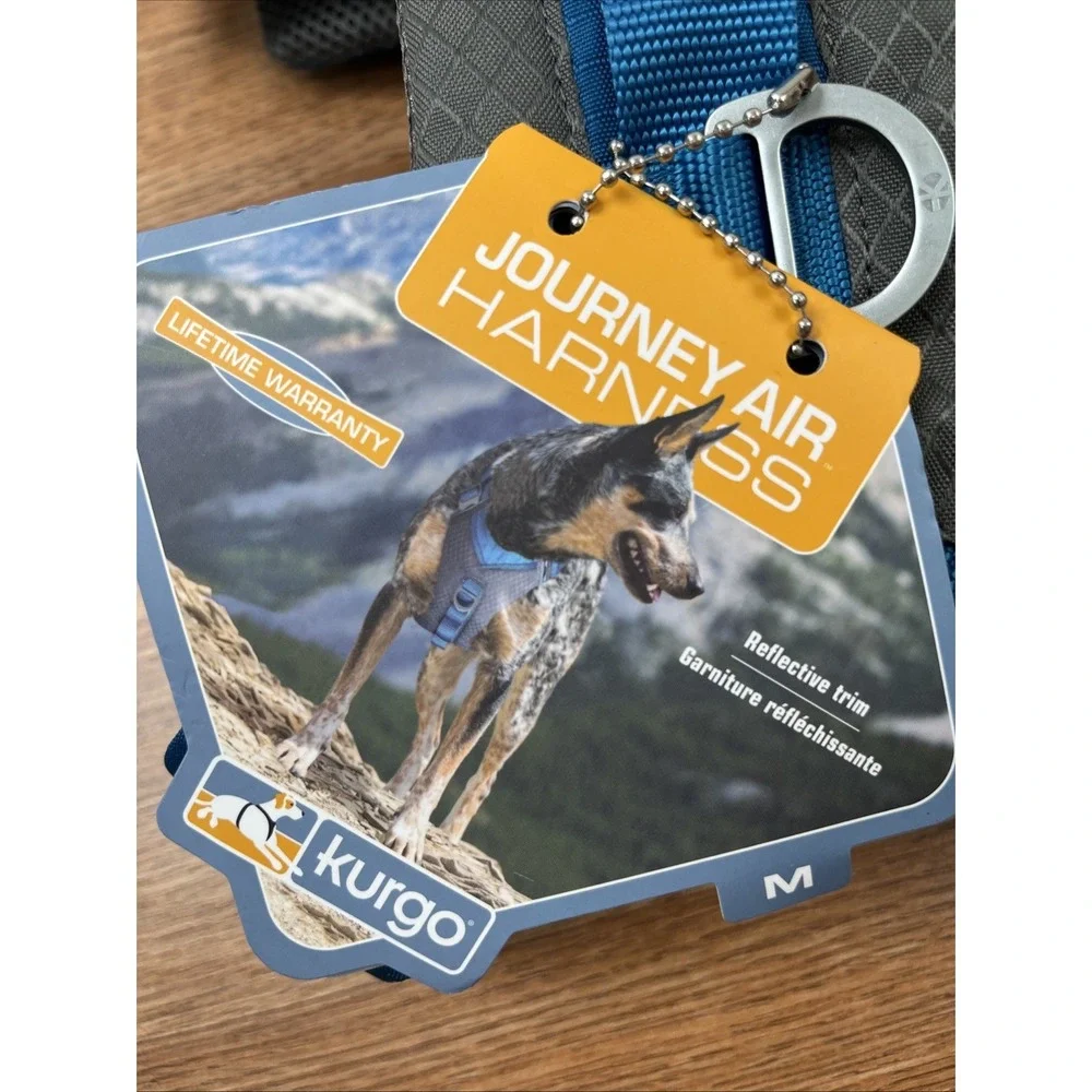 Kurgo‎ Journey Air Dog Harness Blue/Grey Size Medium NEW with Tags & Hanger